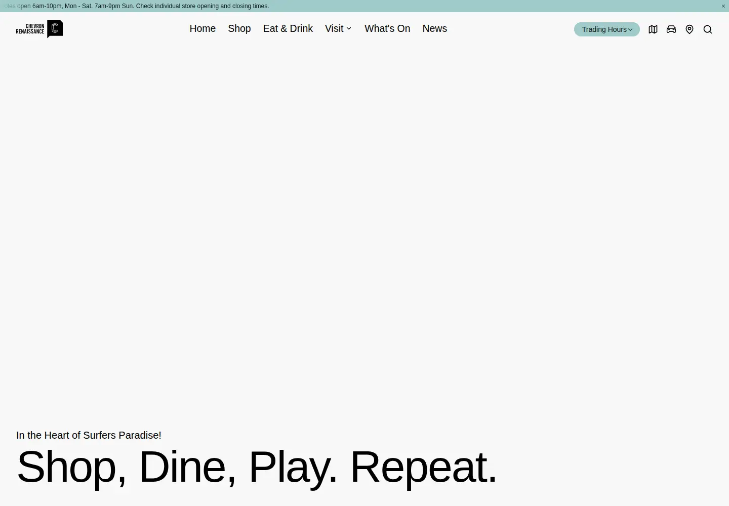 Screenshot of chevronrenaissanceshoppingcentre.com.au