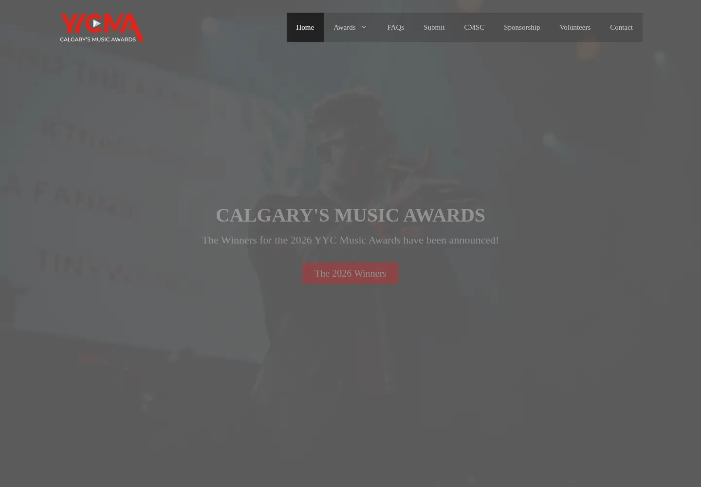 Screenshot of yycmusicawards.com