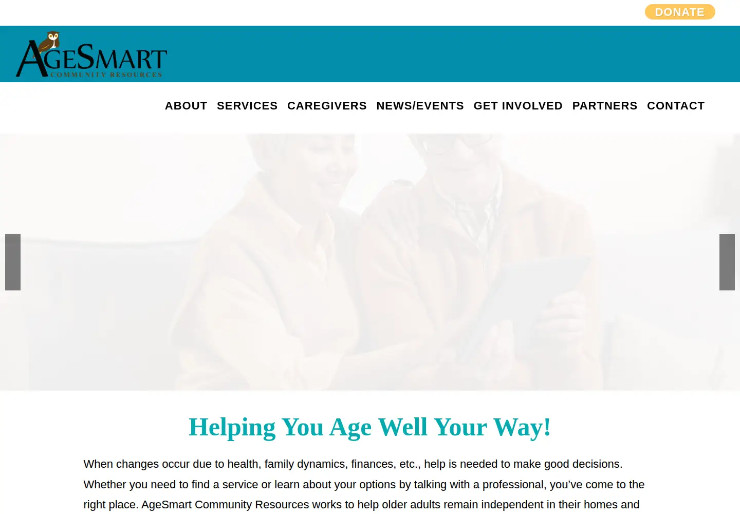Screenshot of agesmart.org