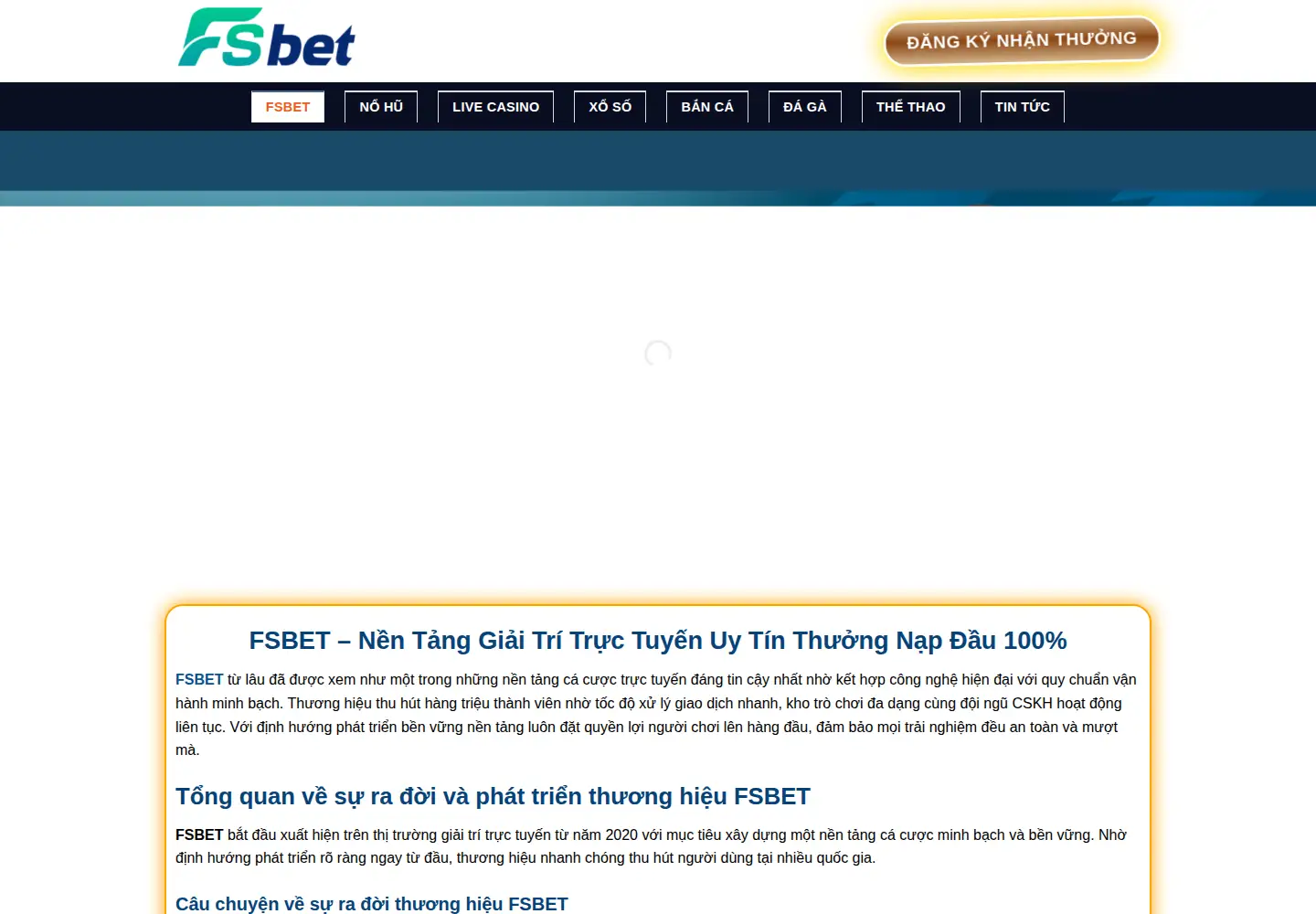 Captured homepage of fsbet1.com in the current scan