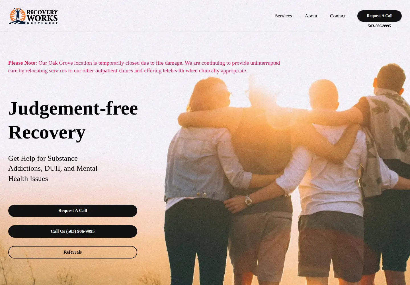 Screenshot of recoveryworksnw.com