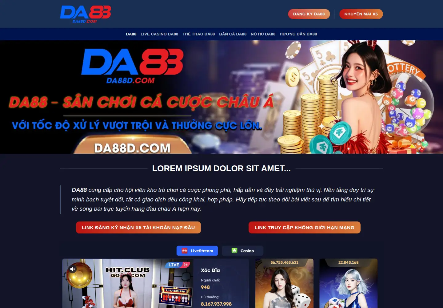 Screenshot of da88d.com