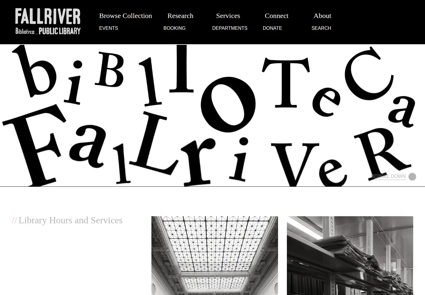 Captured homepage of fallriverlibrary.org in the current scan