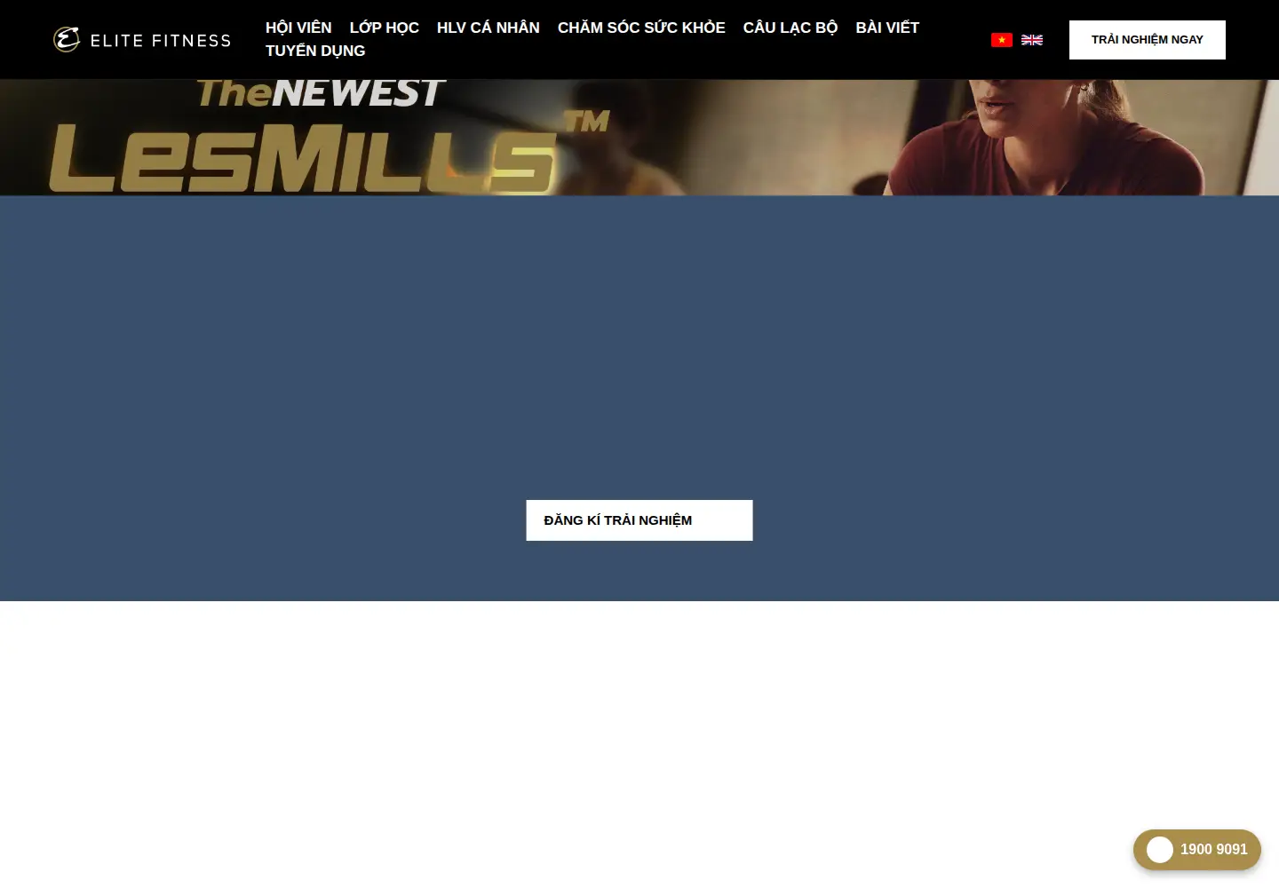 Screenshot of elitefitness.com.vn