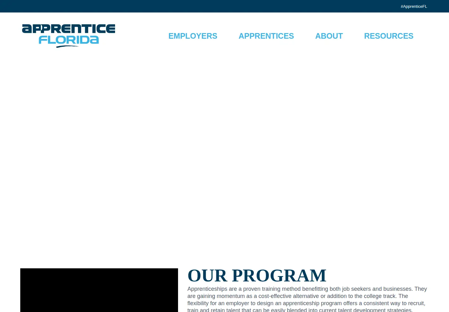 Captured homepage of apprenticeflorida.com in the current scan