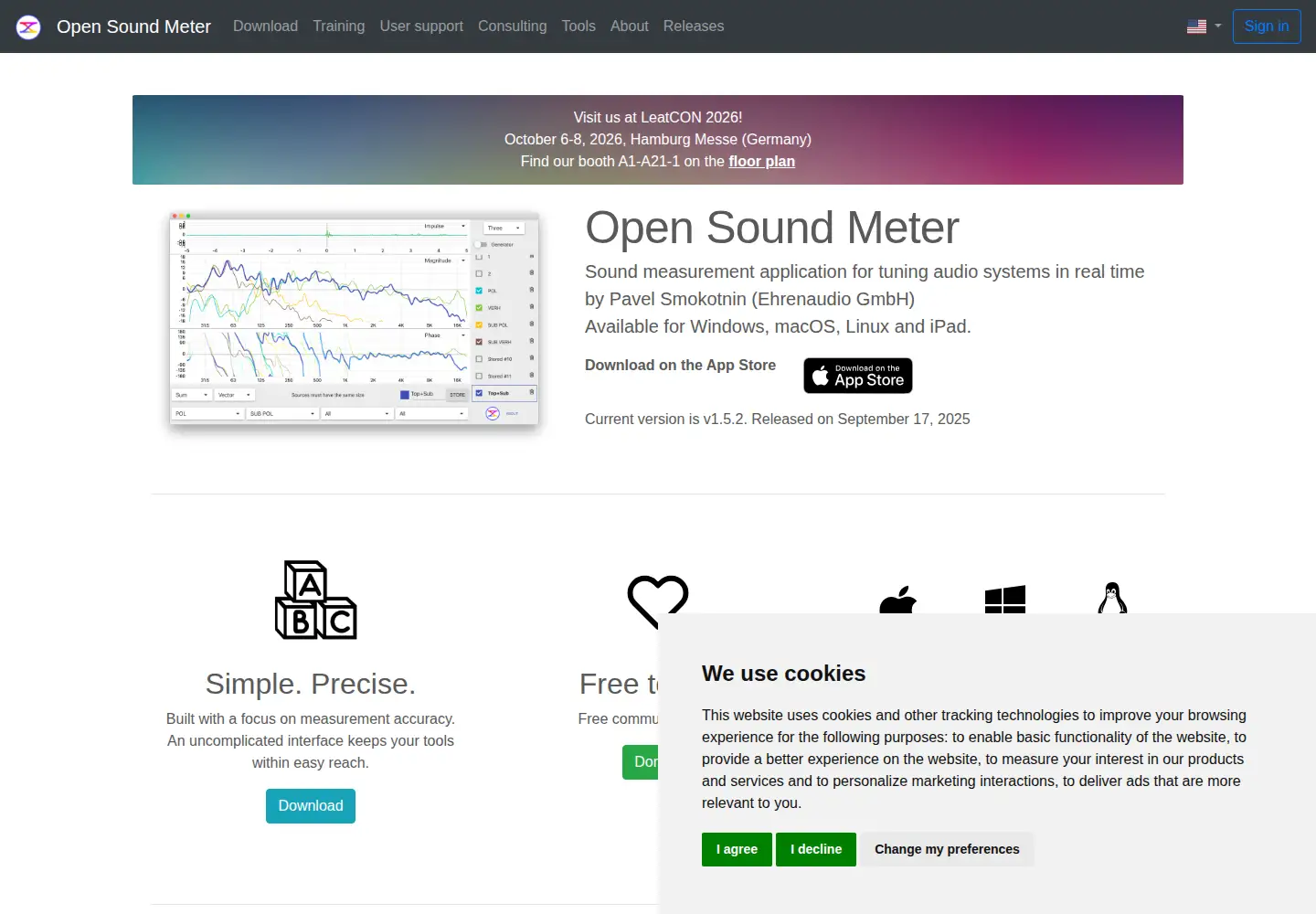 Captured homepage of opensoundmeter.com in the current scan