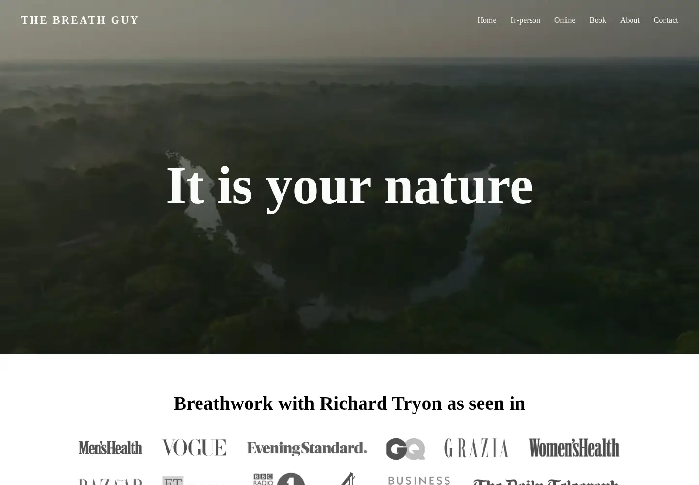 Screenshot of thebreathguy.com