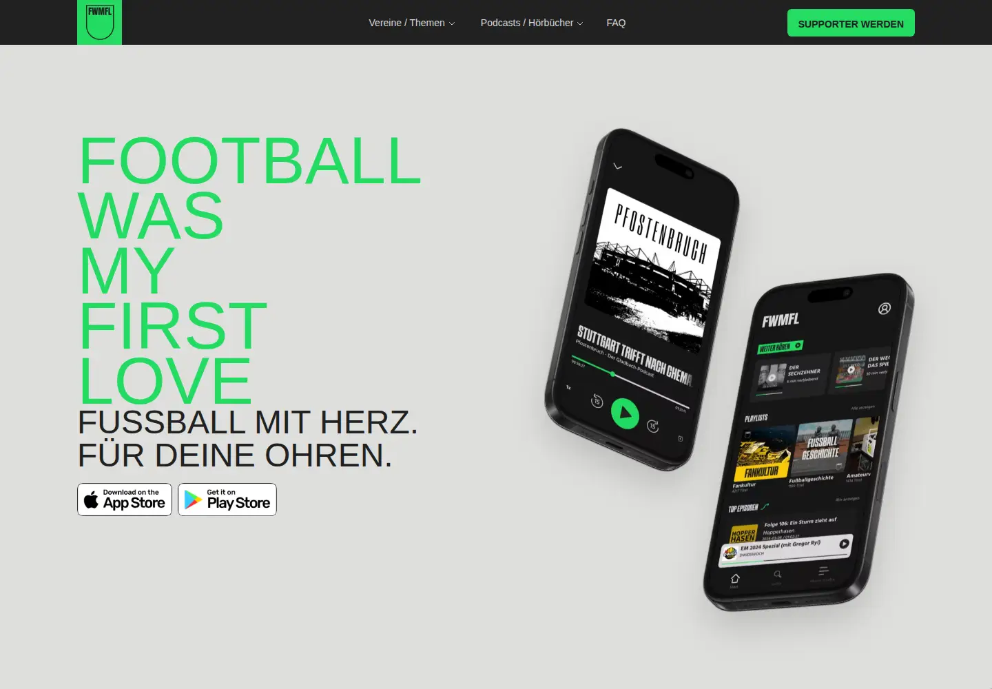 Captured homepage of footballwasmyfirstlove.com in the current scan