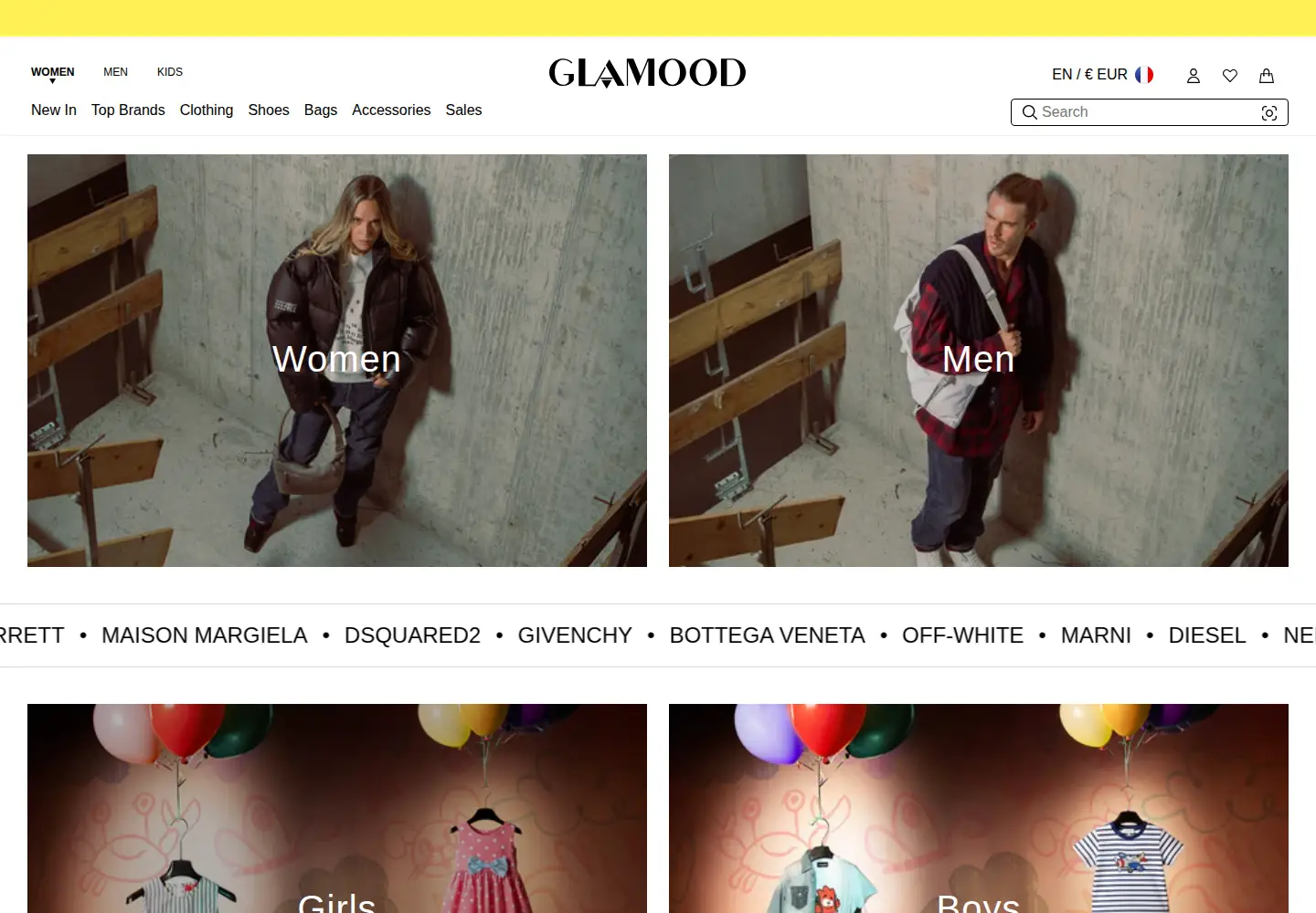 Captured homepage of glamood.com in the current scan