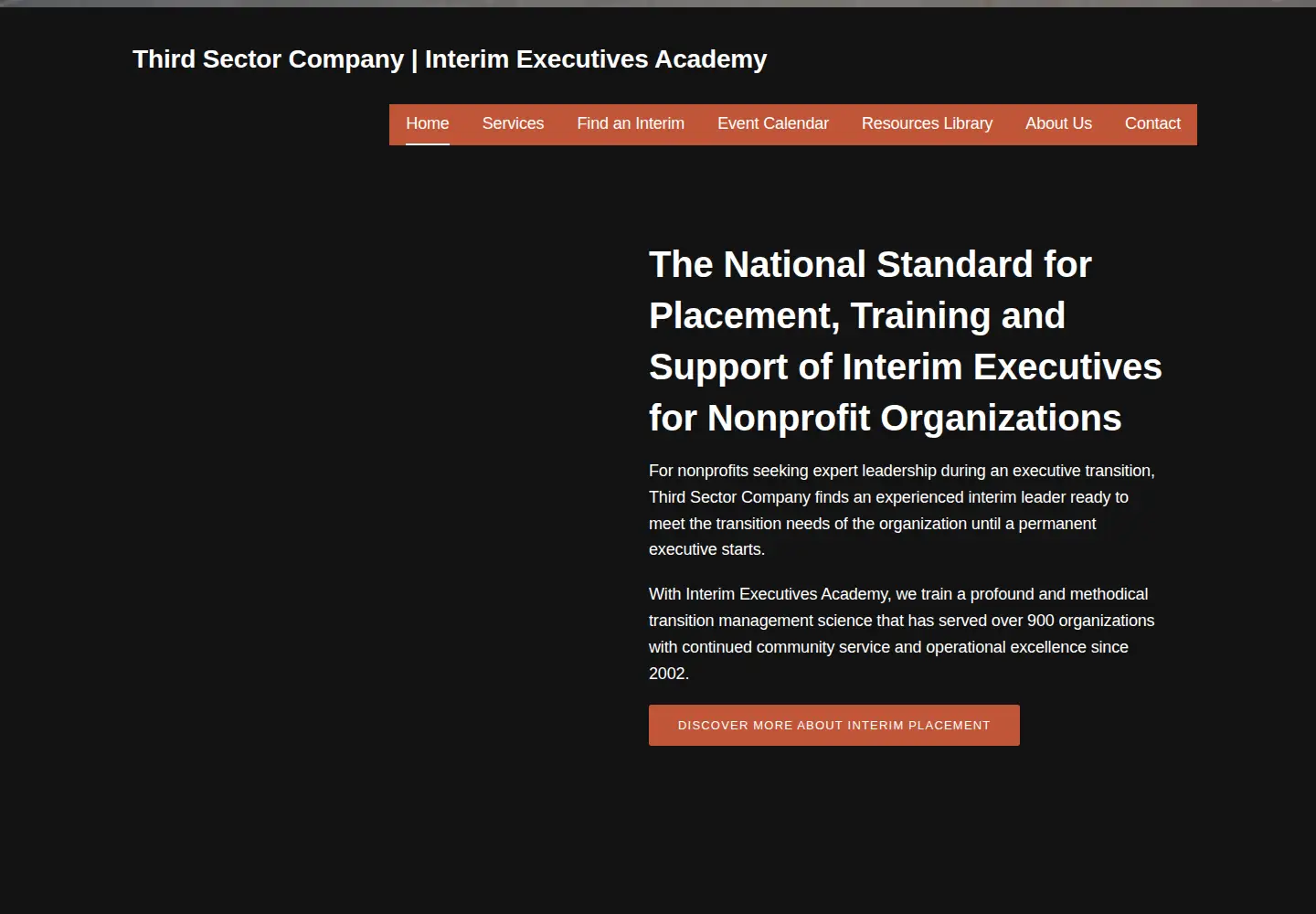 Captured homepage of interimexecutivesacademy.com in the current scan