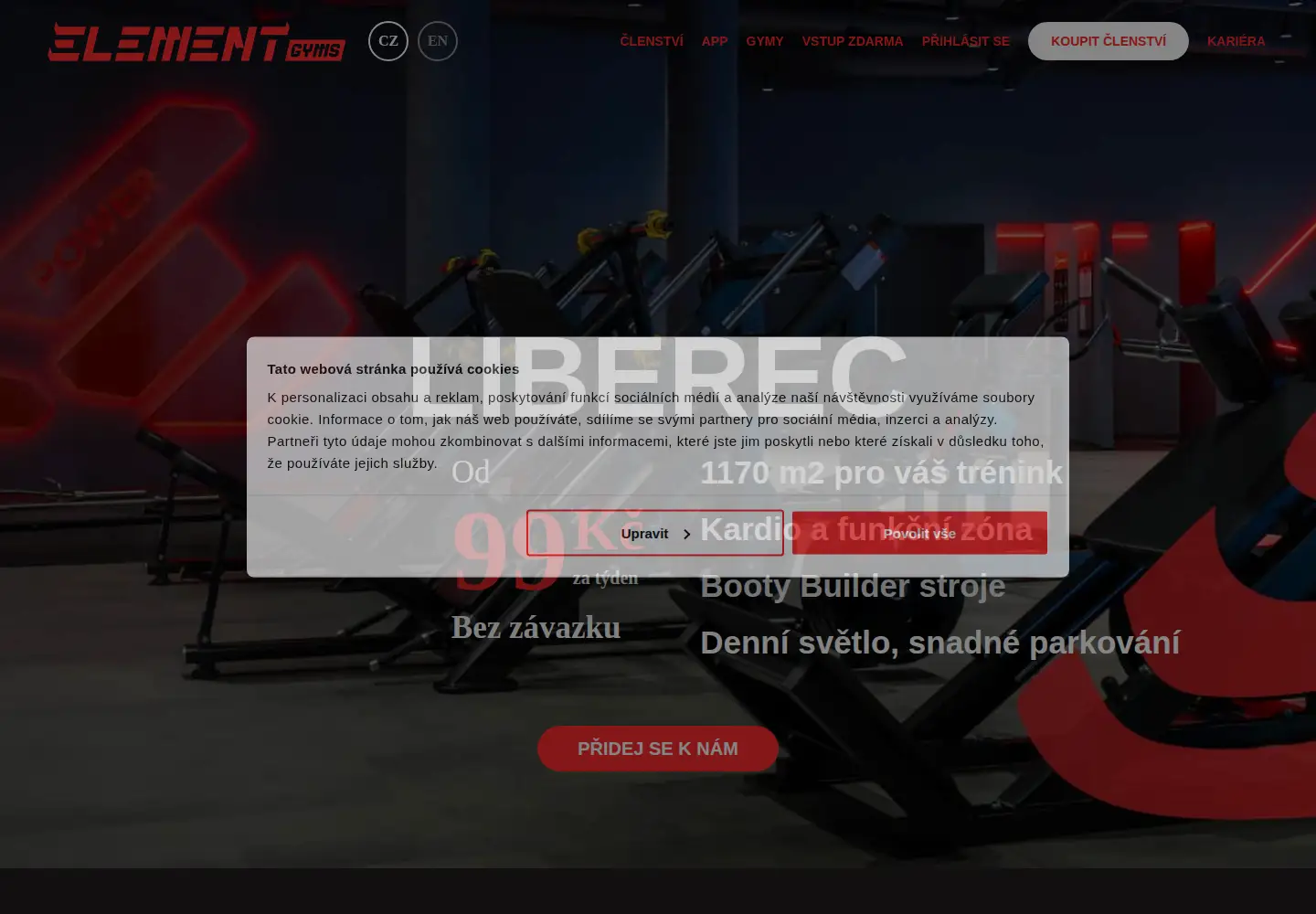 Screenshot of elementgyms.cz
