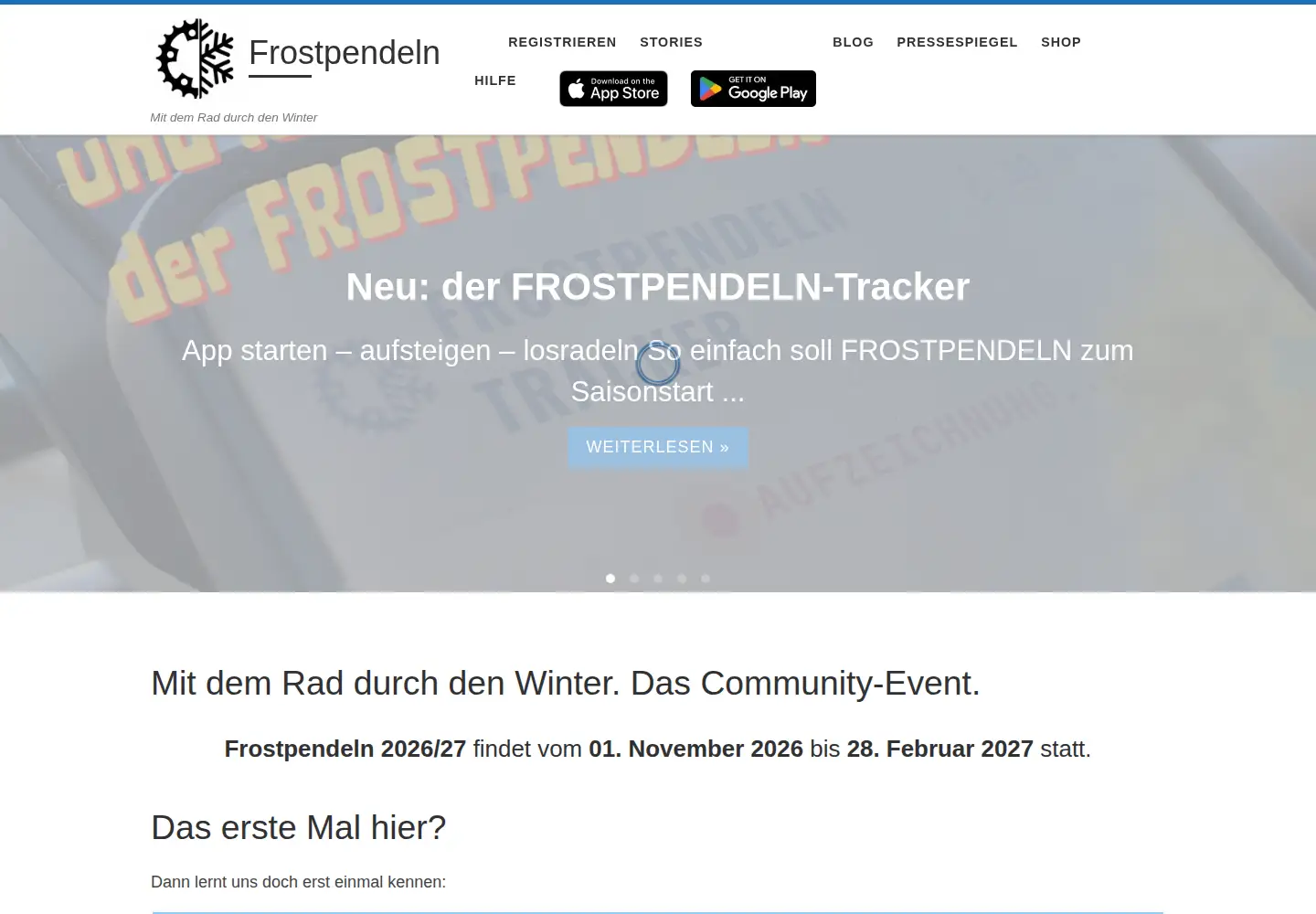 Screenshot of frostpendeln.de