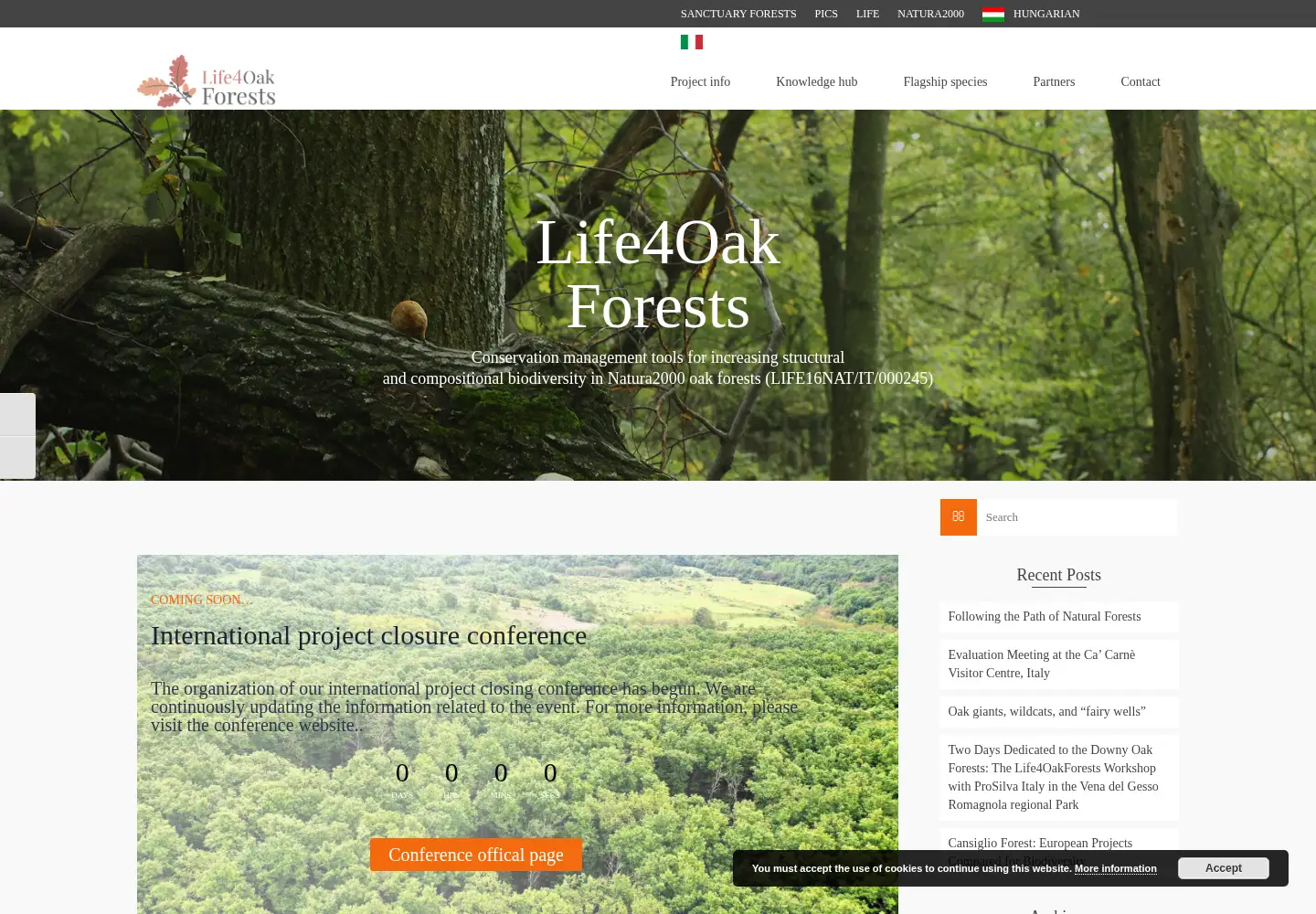 Screenshot of life4oakforests.eu