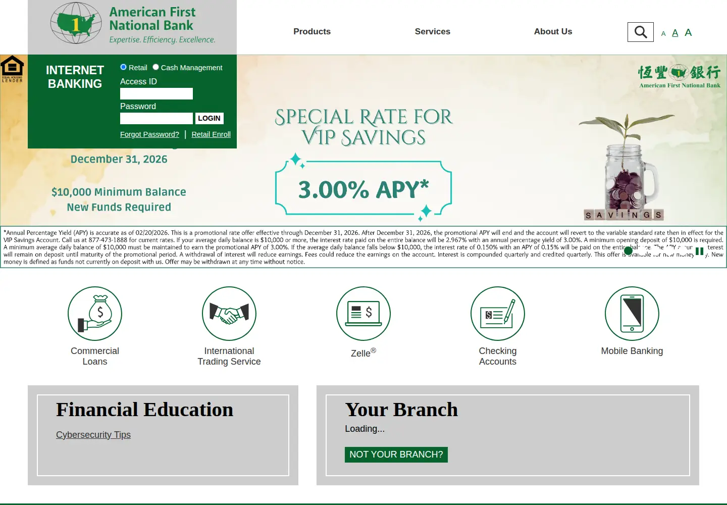 Screenshot of afnb.com