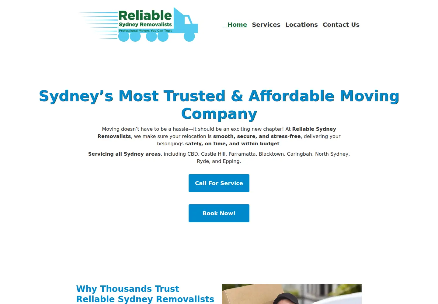 Screenshot of reliablesydneyremovalists.com.au