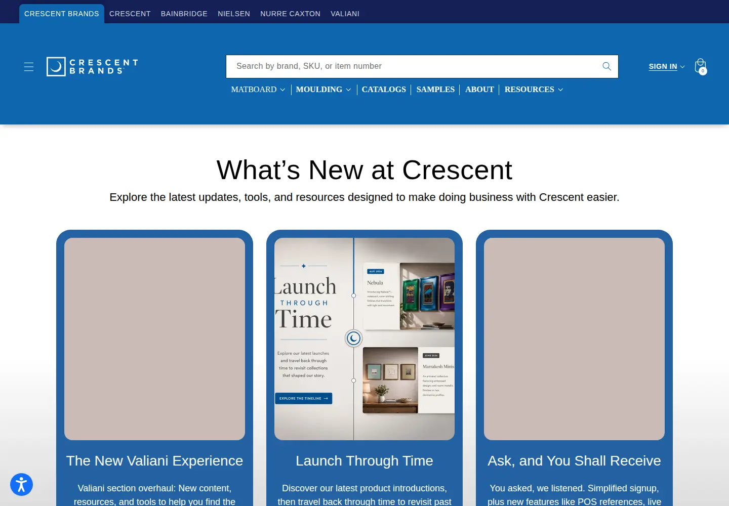 Captured homepage of crescentbrands.com in the current scan