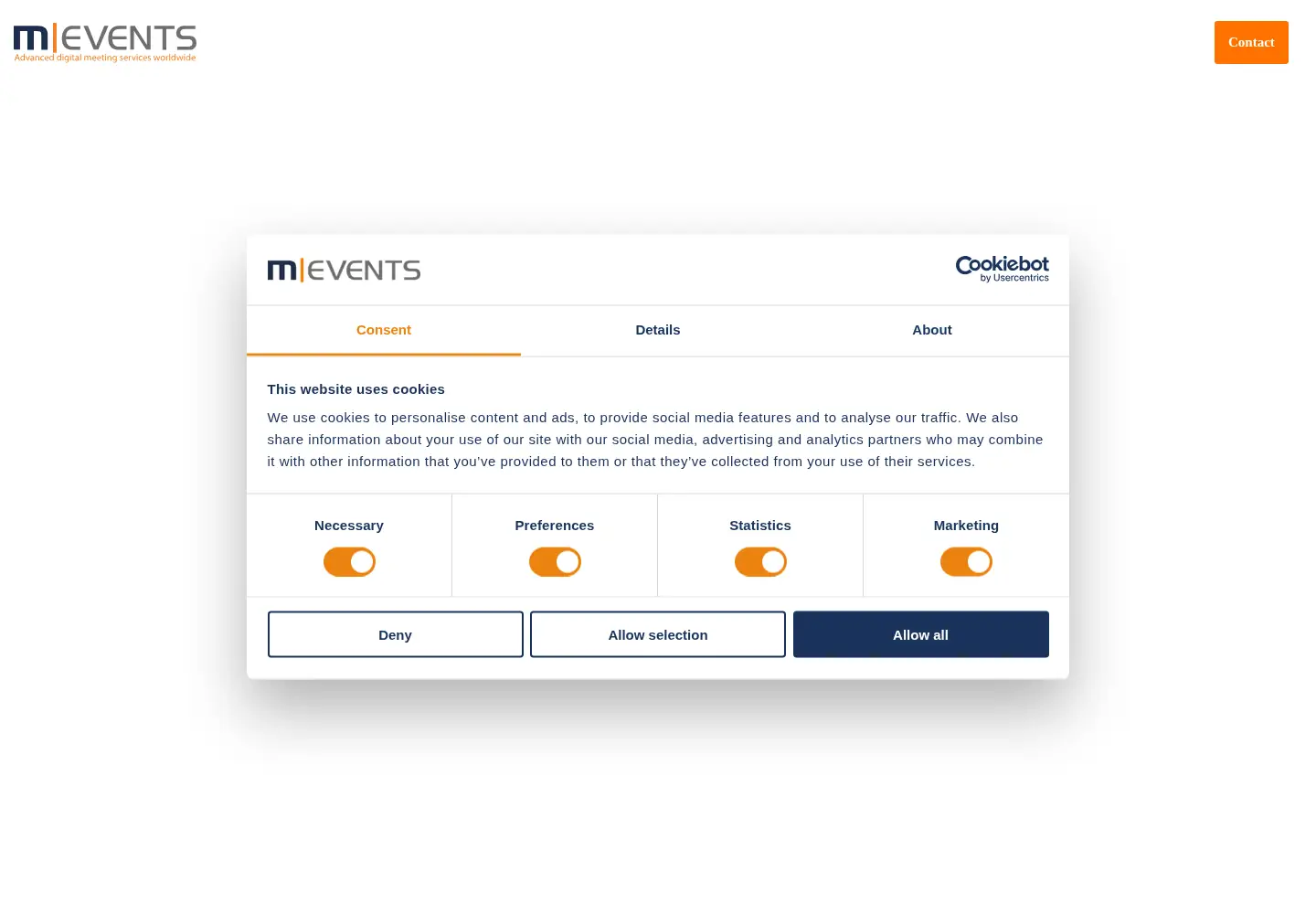 Screenshot of m-events.com