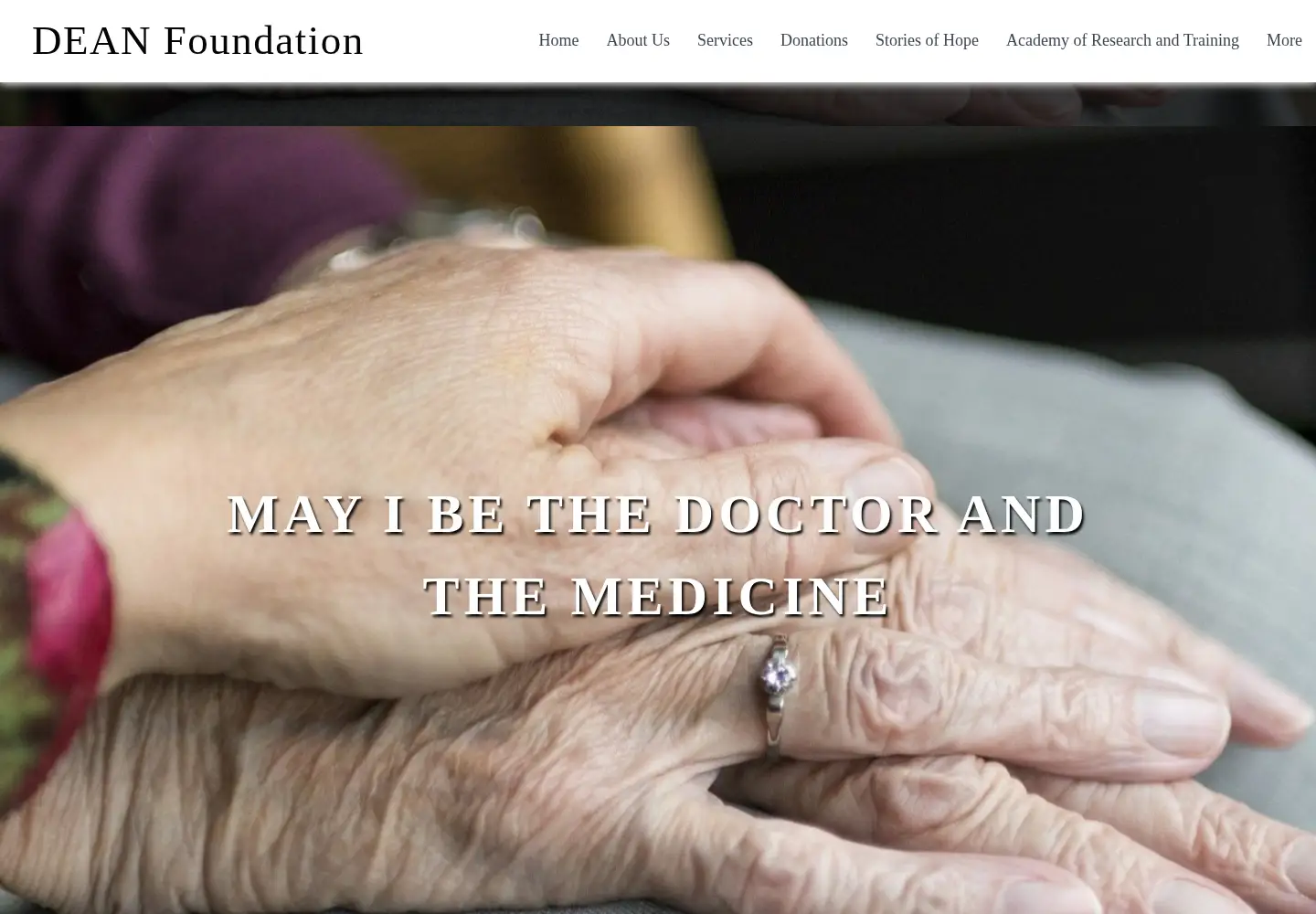 Captured homepage of deanfoundation.org in the current scan