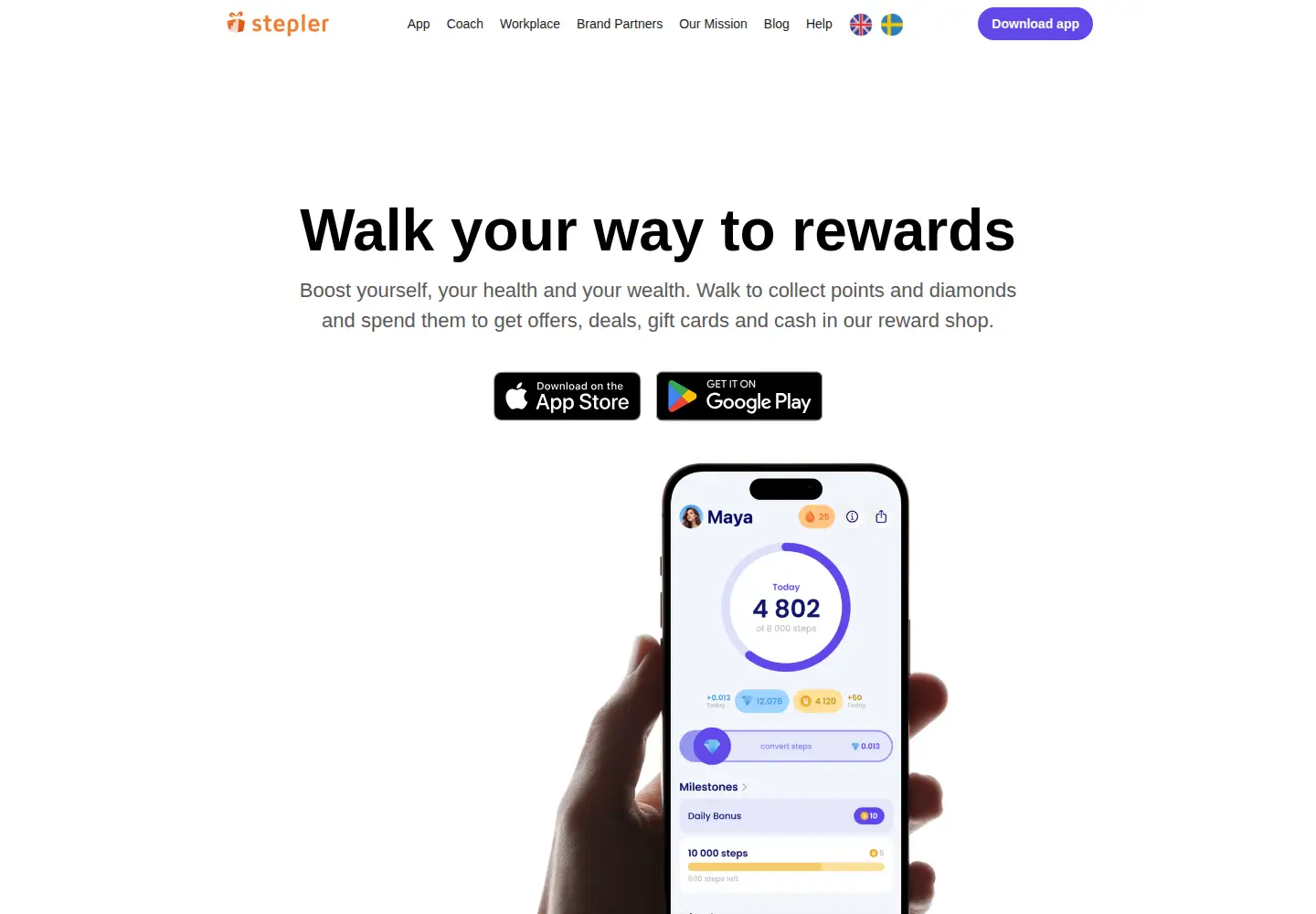 Screenshot of steplerapp.com