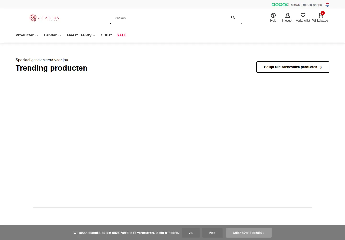 Captured homepage of tokogembira.nl in the current scan