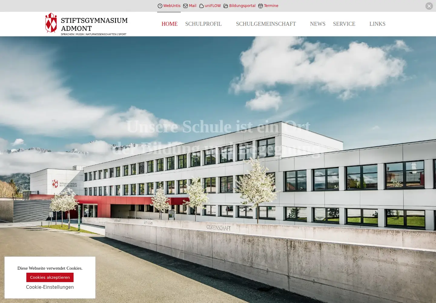 Screenshot of gymnasium-admont.at