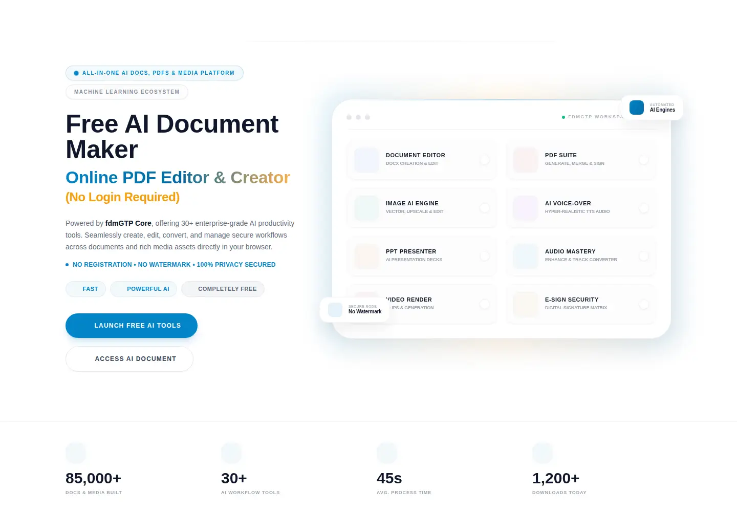 Screenshot of freedocumentmaker.com