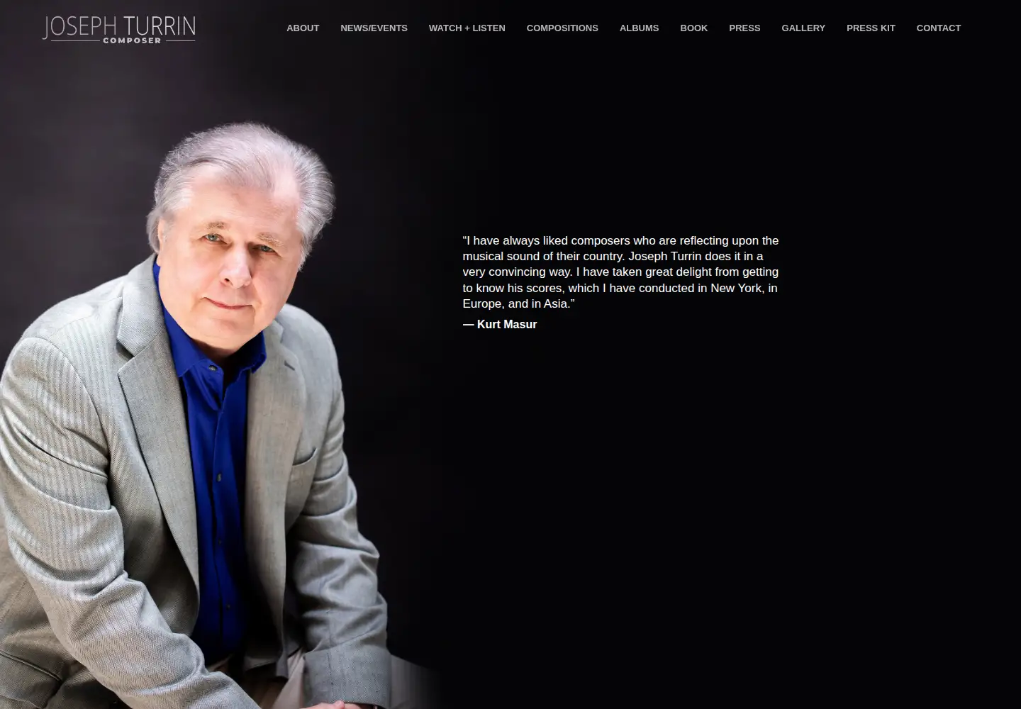 Captured homepage of josephturrin.com in the current scan