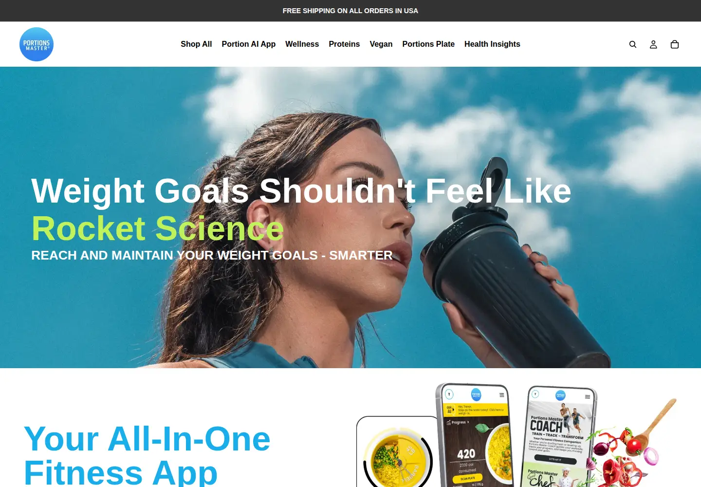 Screenshot of portionsmaster.com