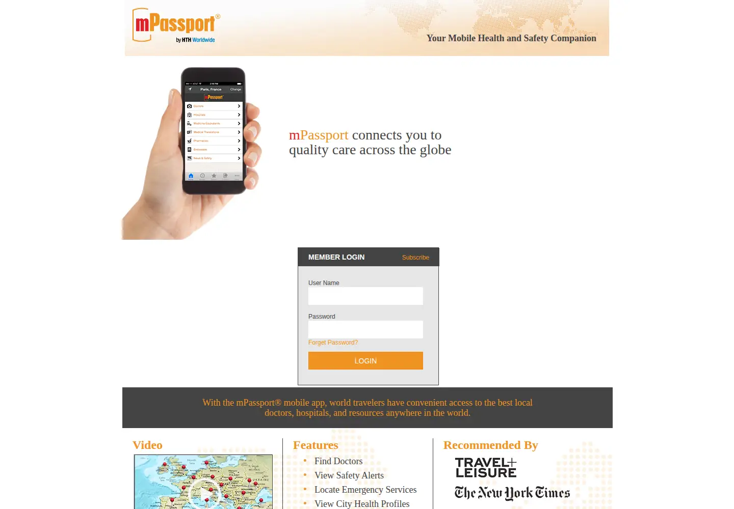 Captured homepage of mpassport.com in the current scan