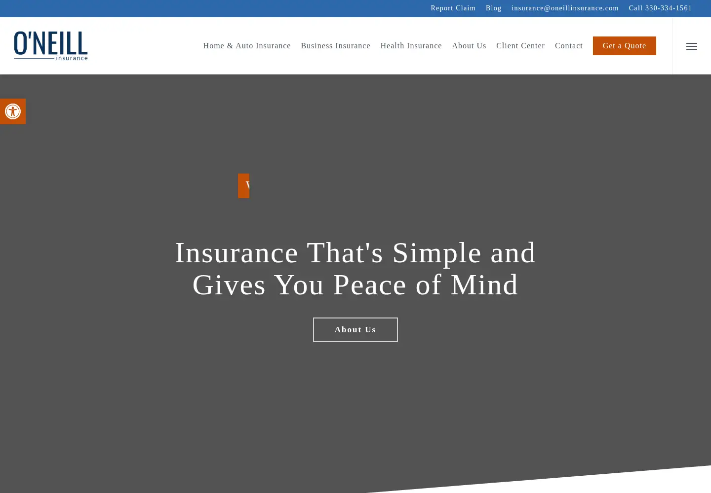 Screenshot of oneillinsurance.com