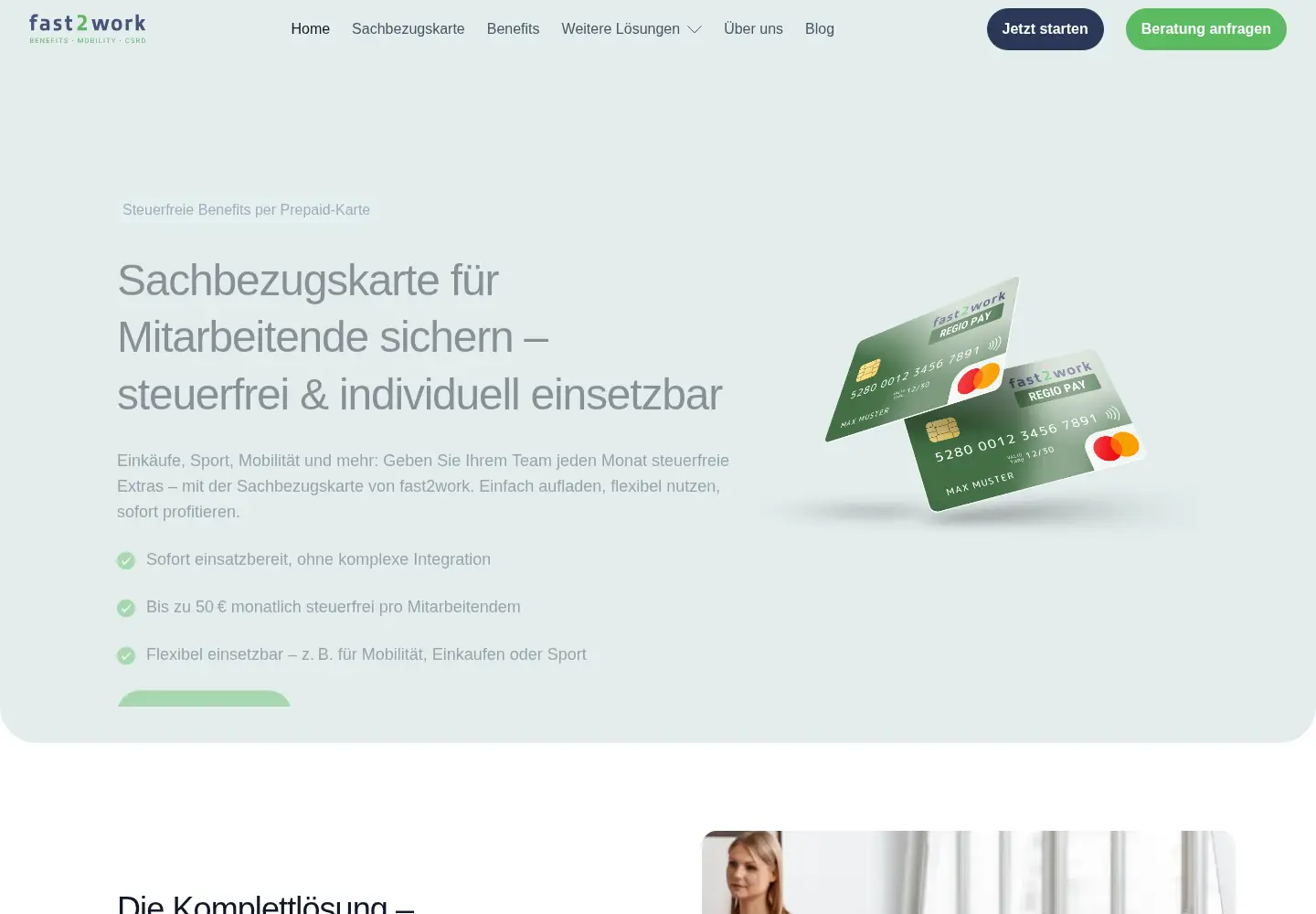 Screenshot of fast2work.de