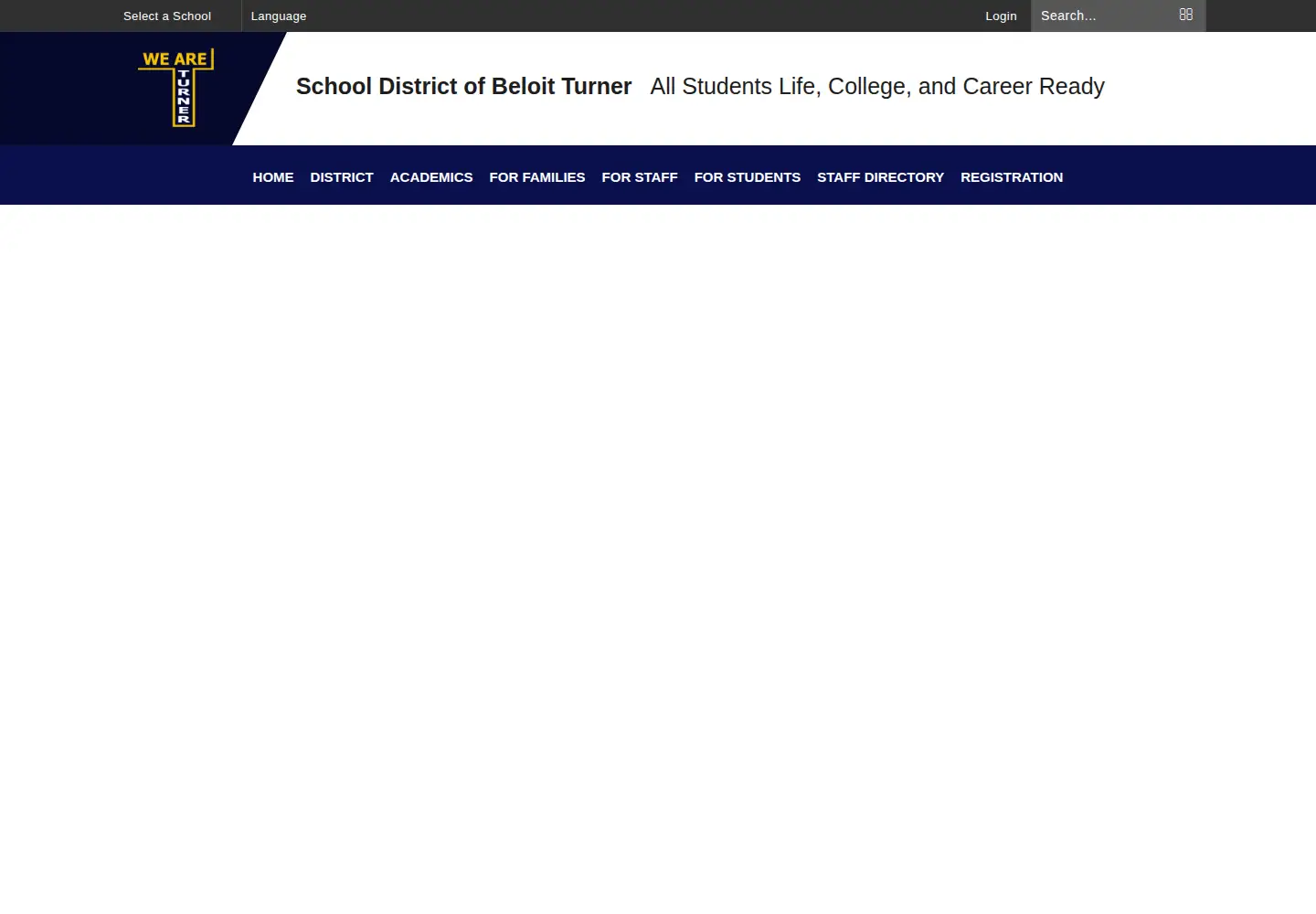 Captured homepage of turnerschools.org in the current scan