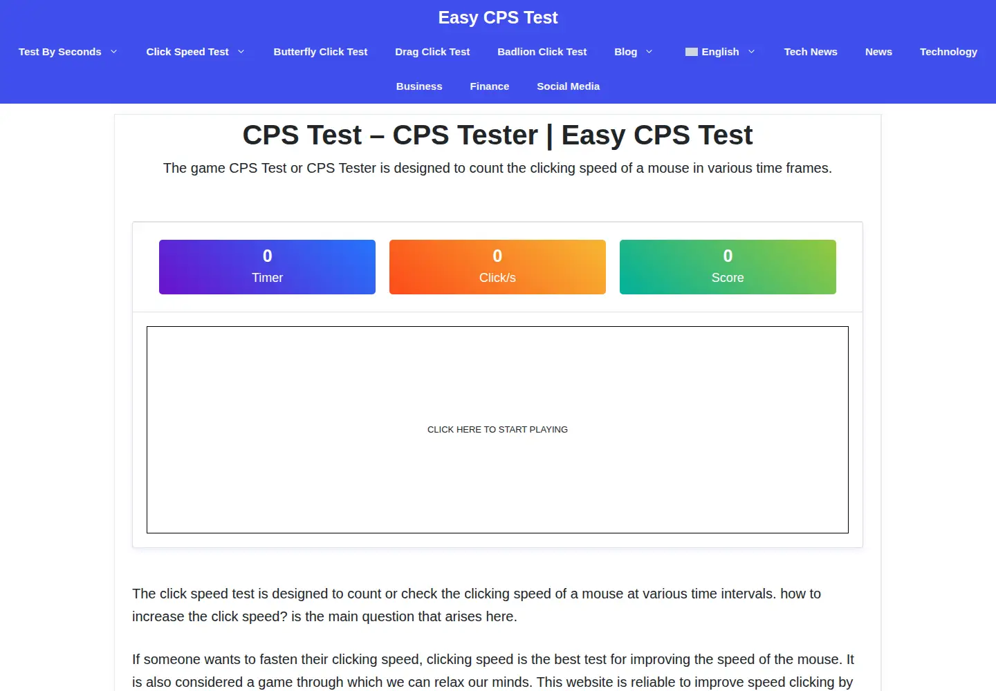 Captured homepage of easycpstest.com in the current scan