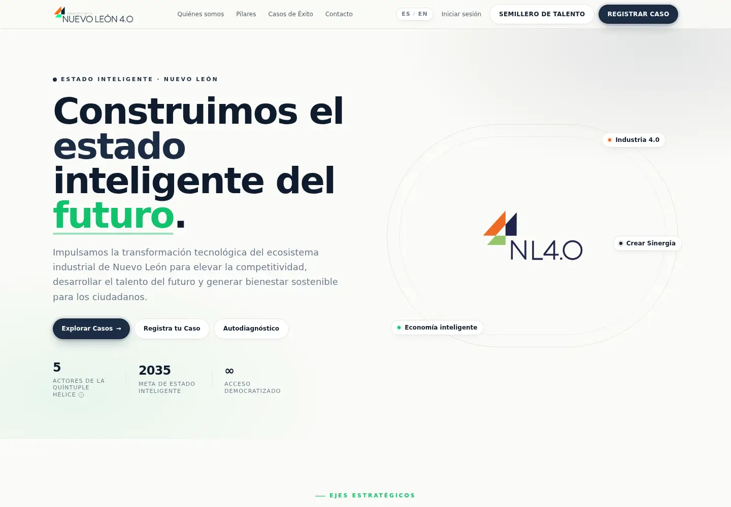 Captured homepage of nuevoleon40.org in the current scan
