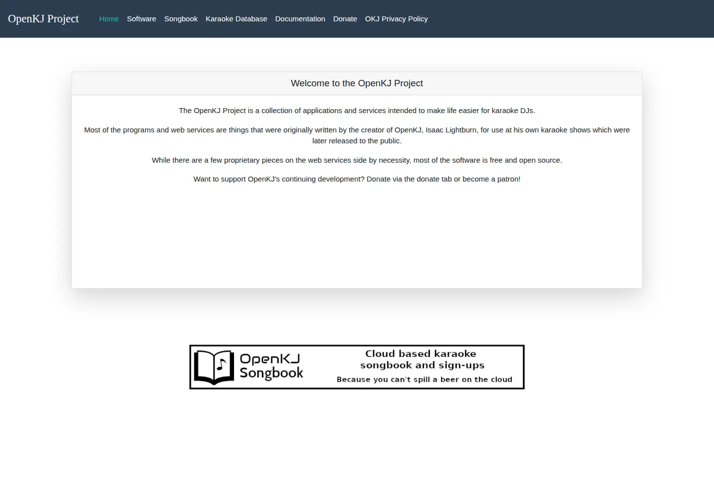 Screenshot of openkj.org