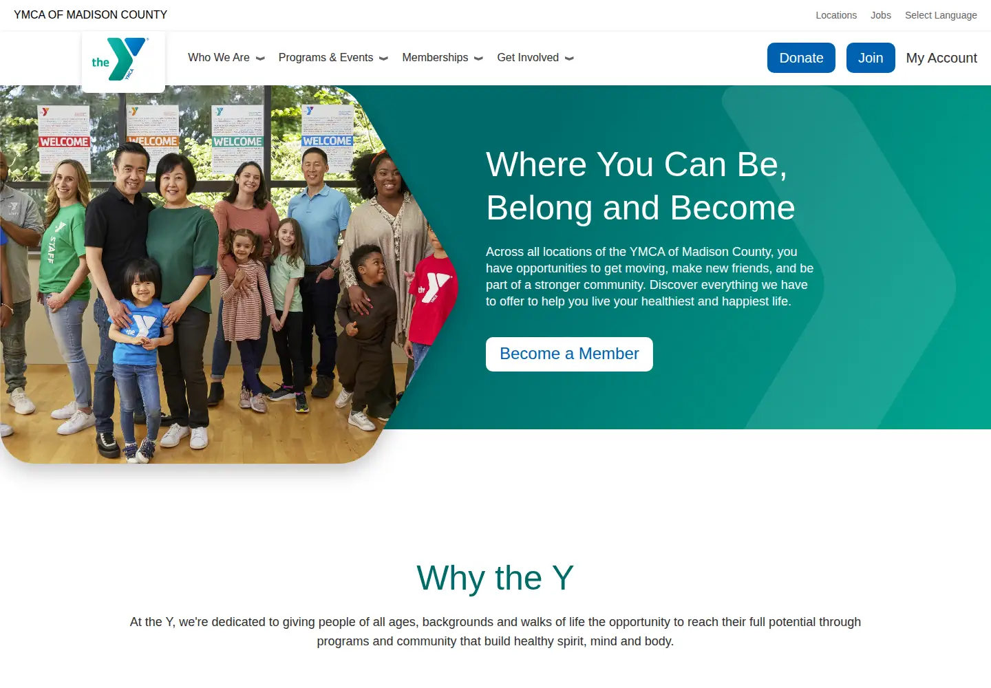 Captured homepage of ymcamadco.org in the current scan