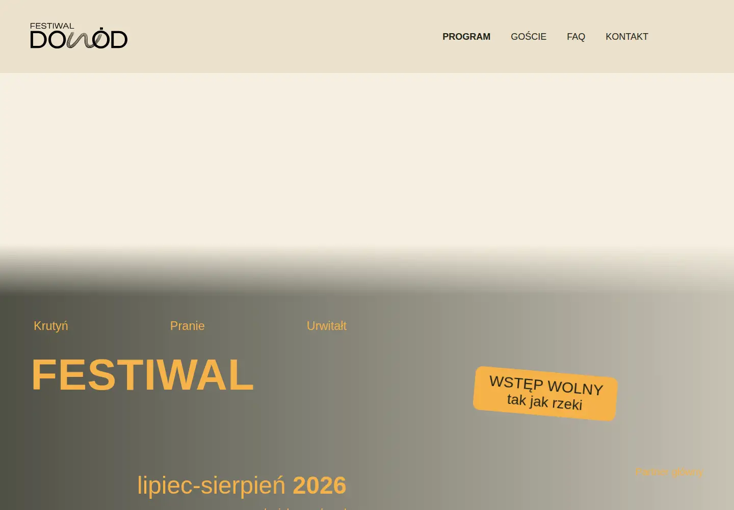 Captured homepage of festiwaldowod.pl in the current scan