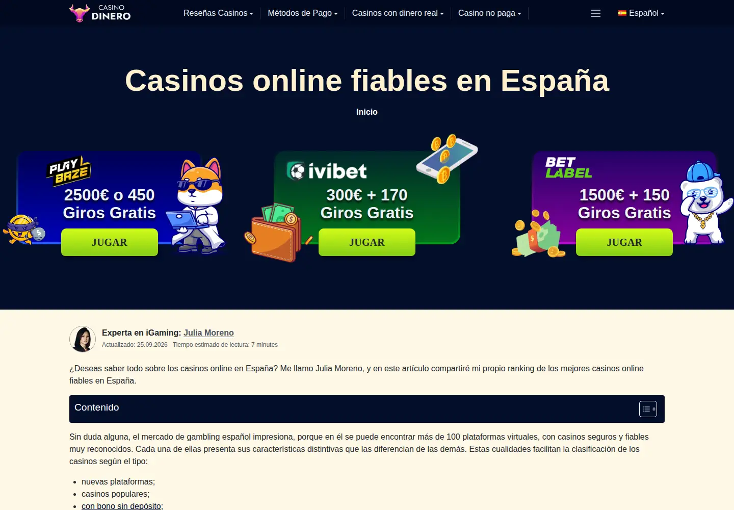 Screenshot of casinodinero.es