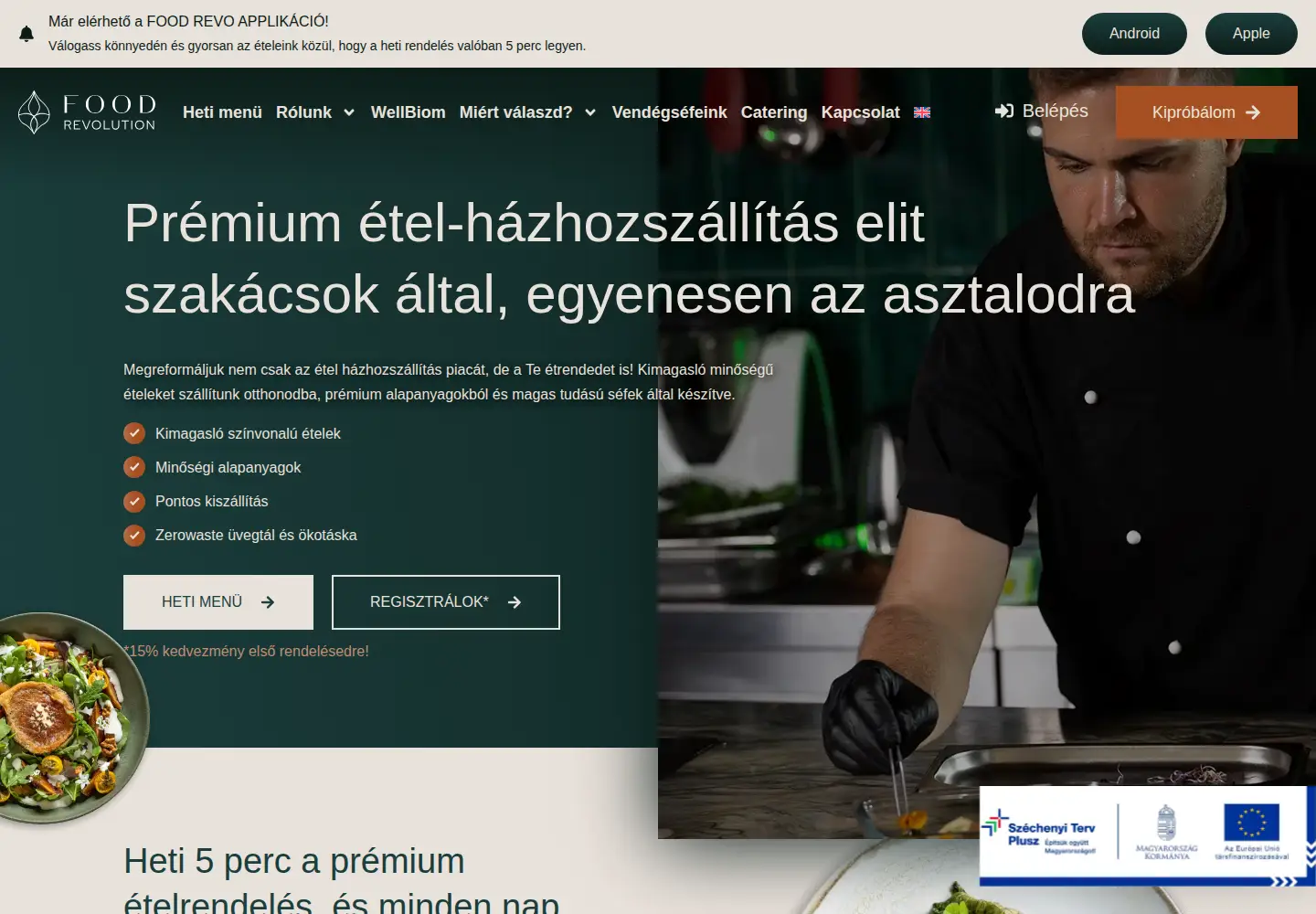 Captured homepage of foodrevo.hu in the current scan