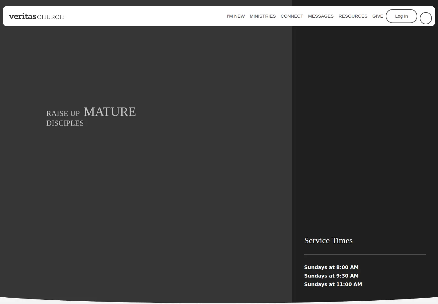 Screenshot of veritaschurch.org