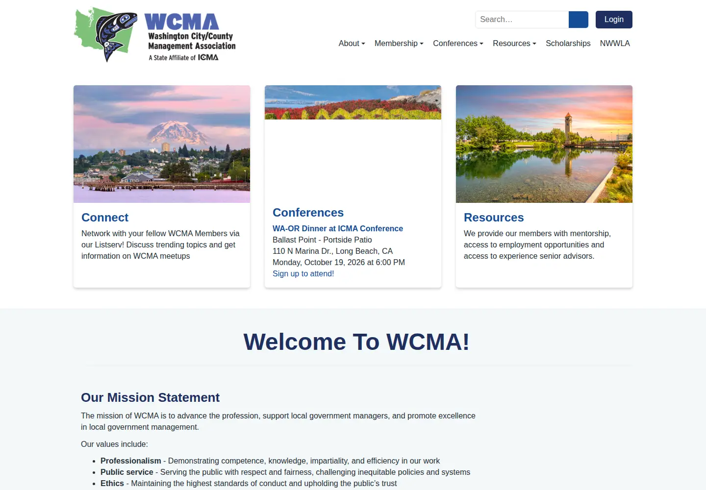 Screenshot of wccma.org