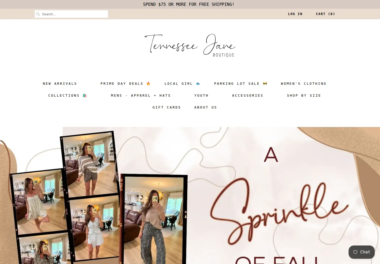 Captured homepage of tennesseejaneco.com in the current scan