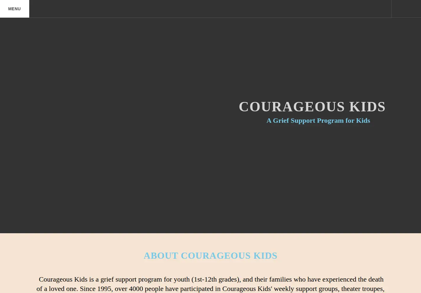 Screenshot of courageouskidseugene.org