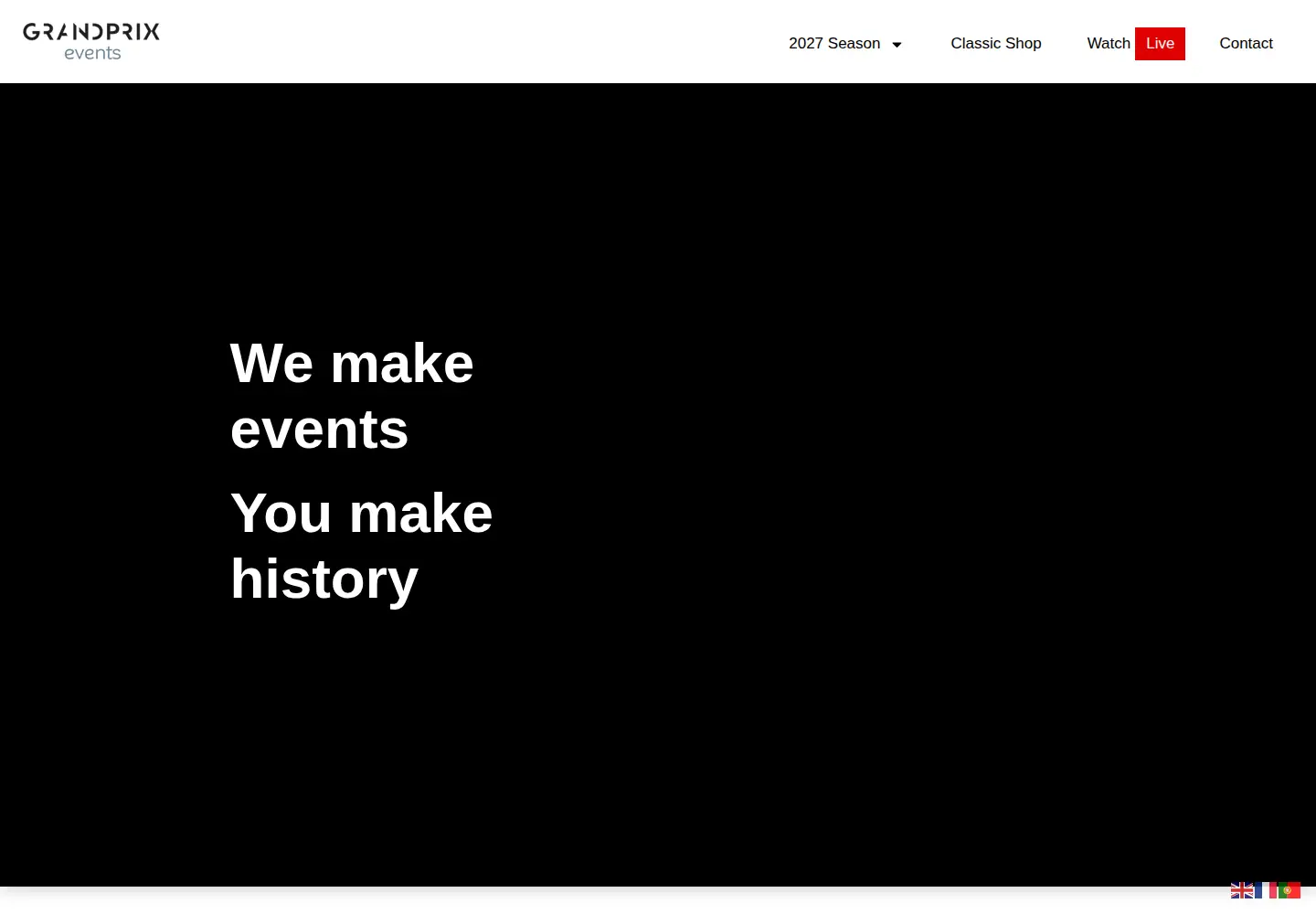 Screenshot of grandprix-events.com