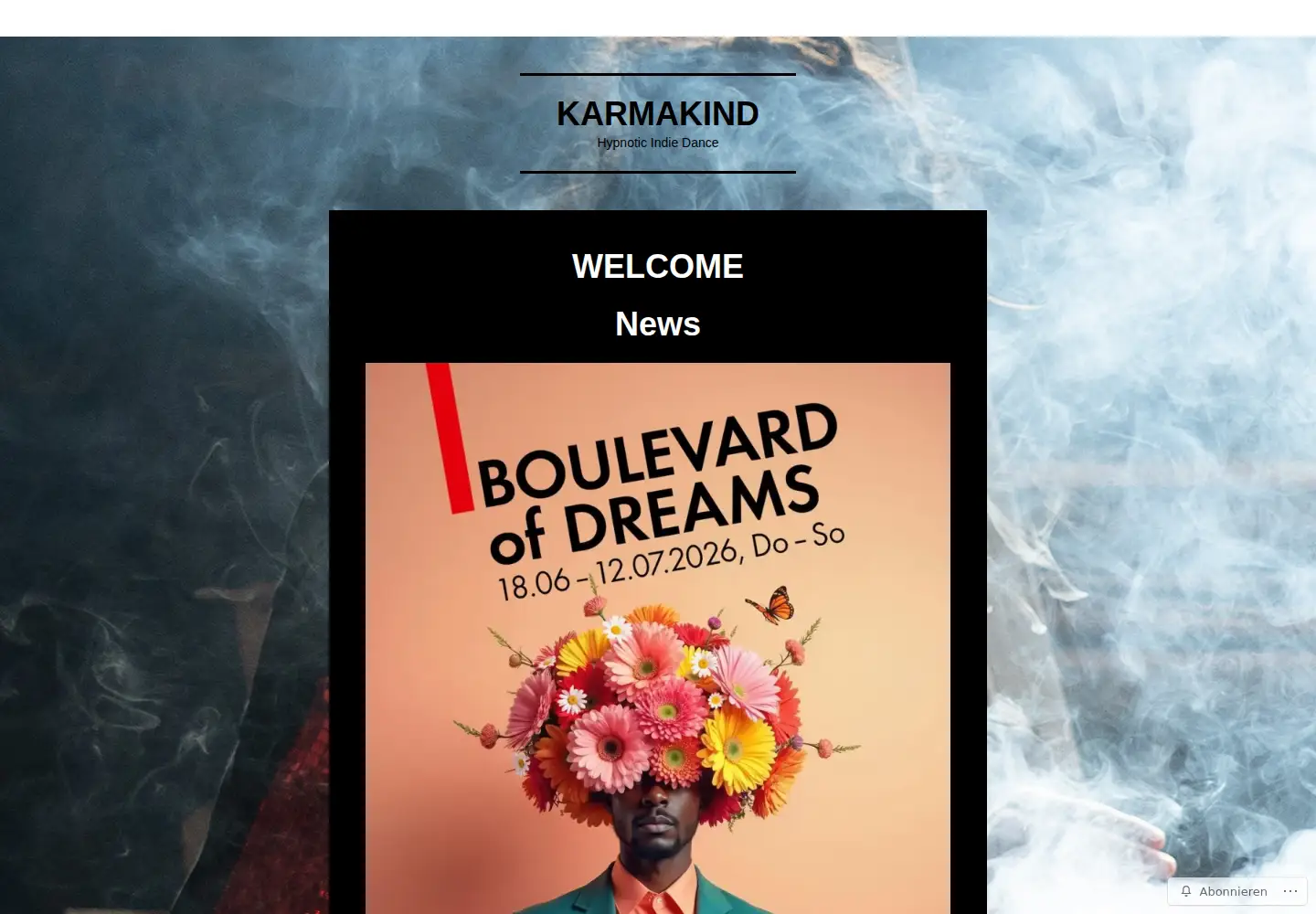 Screenshot of karmakind.band