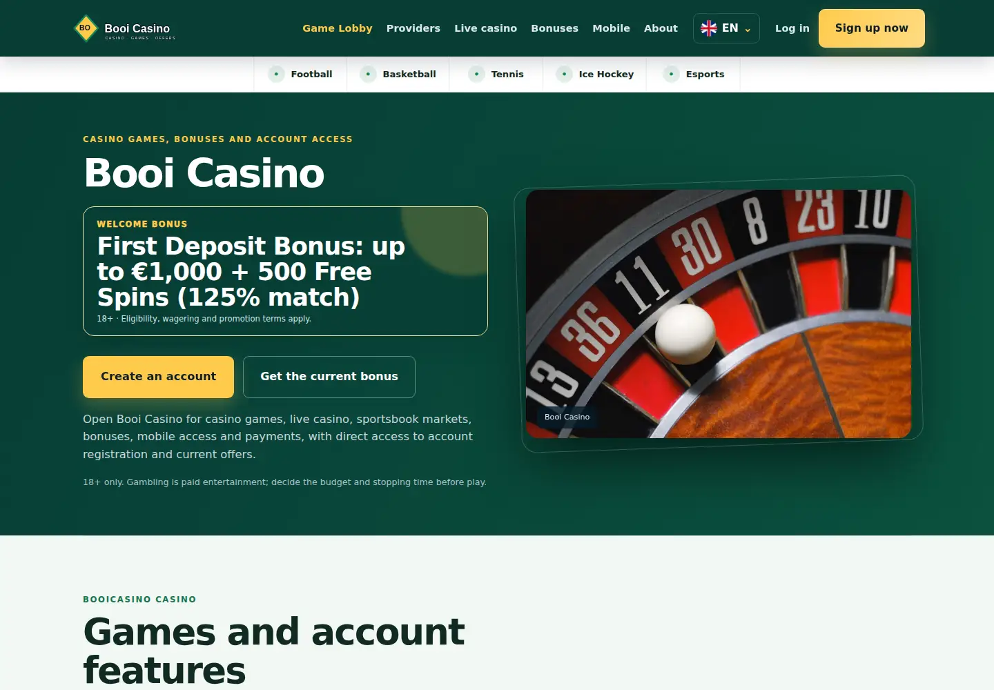 Screenshot of booicasino.eu