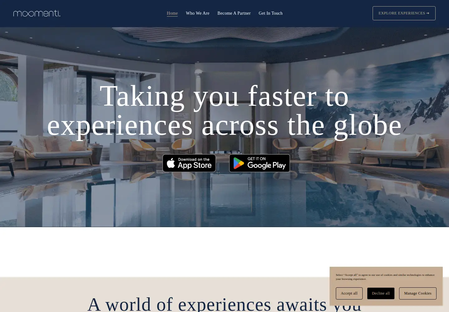 Screenshot of moomenti.com