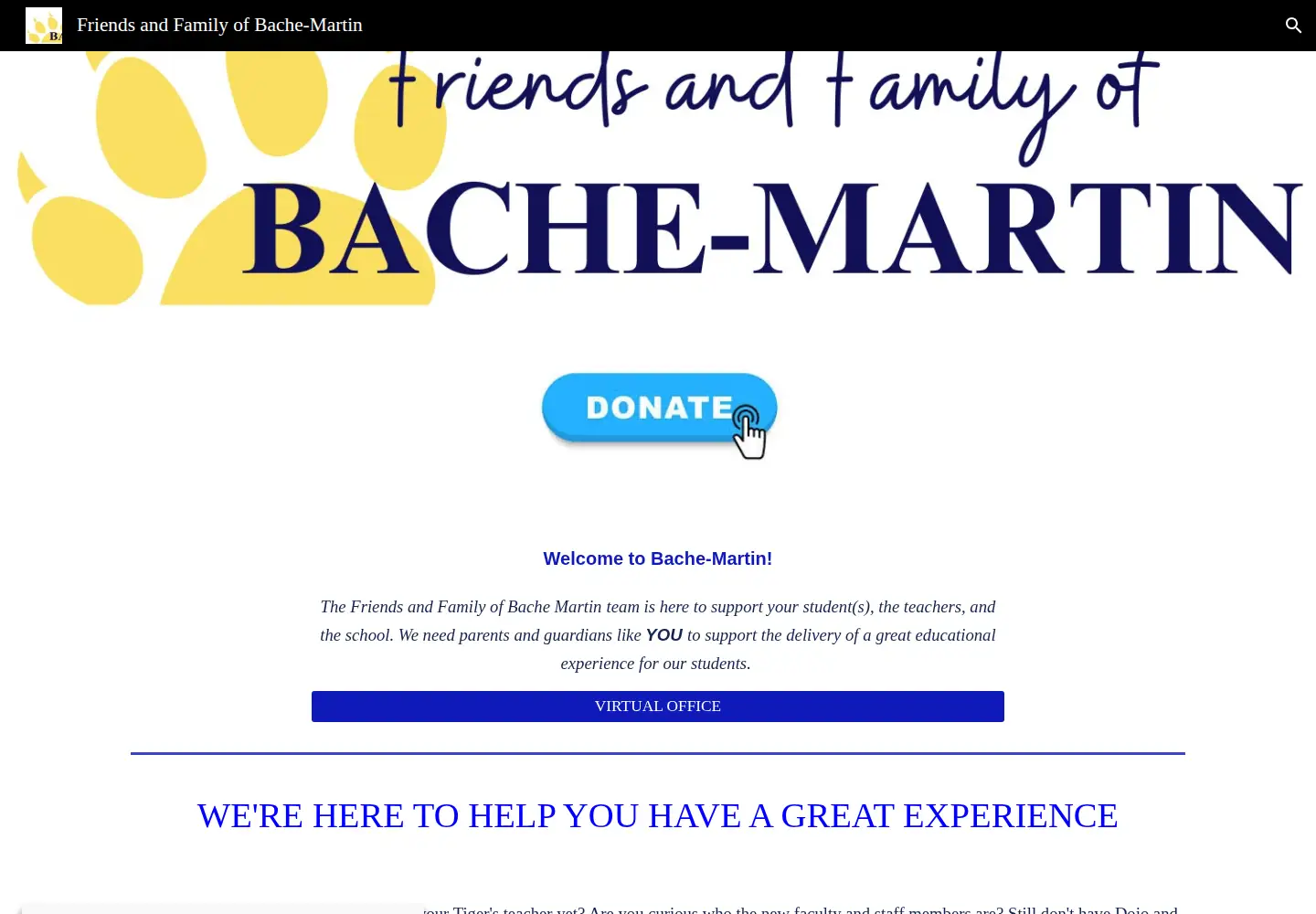 Captured homepage of friendsofbachemartin.org in the current scan