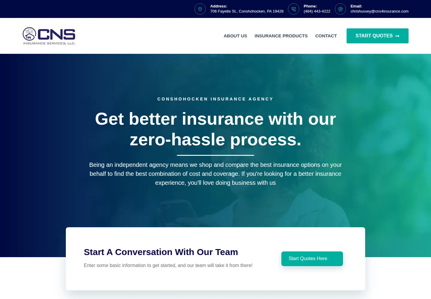 Screenshot of cns4insurance.com
