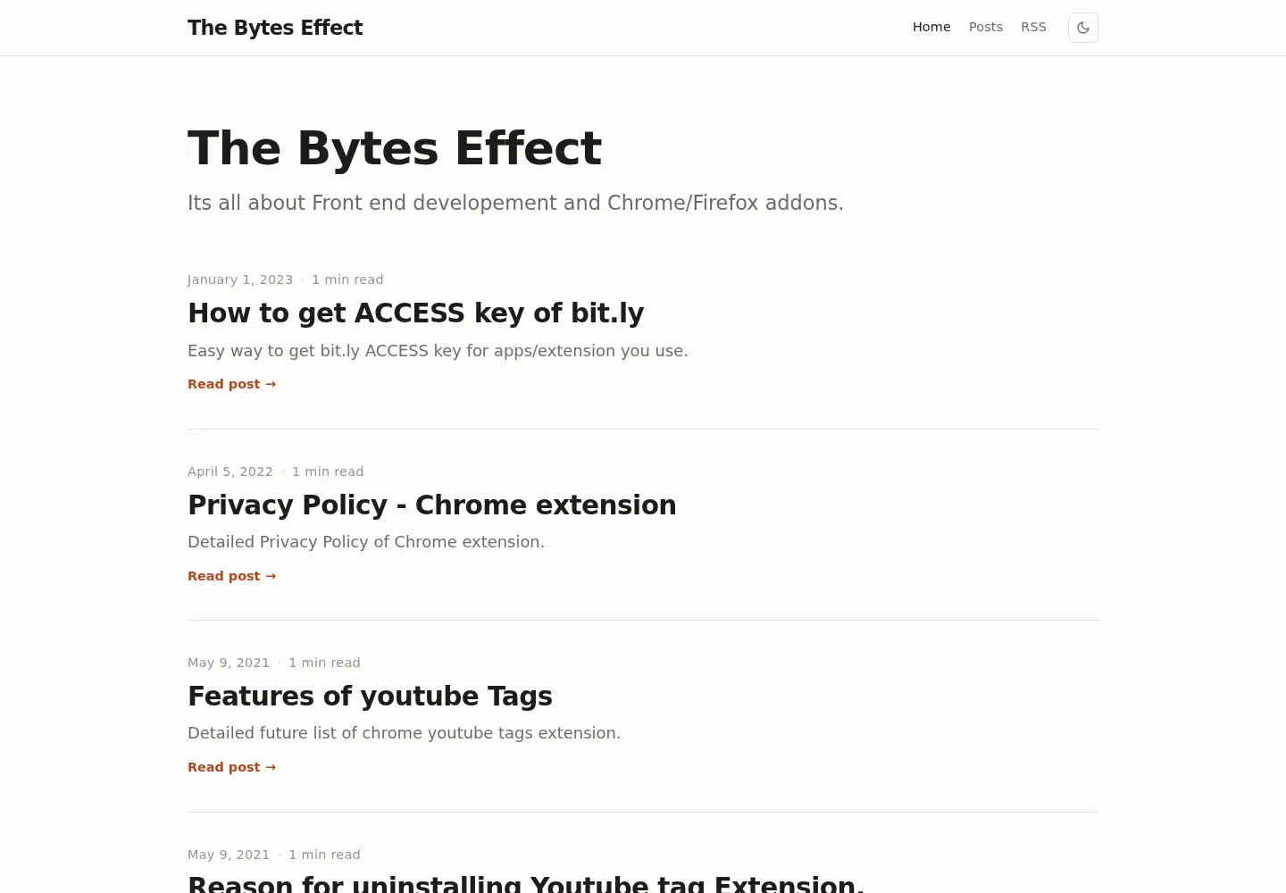 Captured homepage of thebyteseffect.com in the current scan